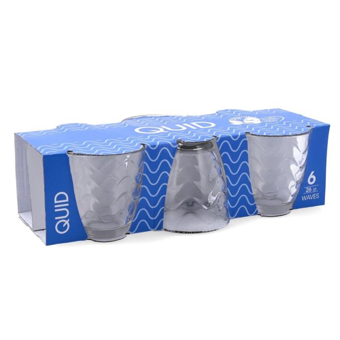 Set 6 Vasos Bajos Vidrio Waves Quid 26 cL 4