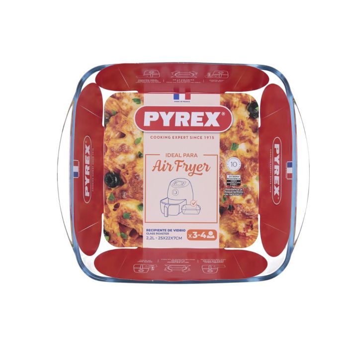 Fuente Cuadrada Vidrio Airfryer Pyrex 25x22 cm- 2,2 L (8 Unidades) 4