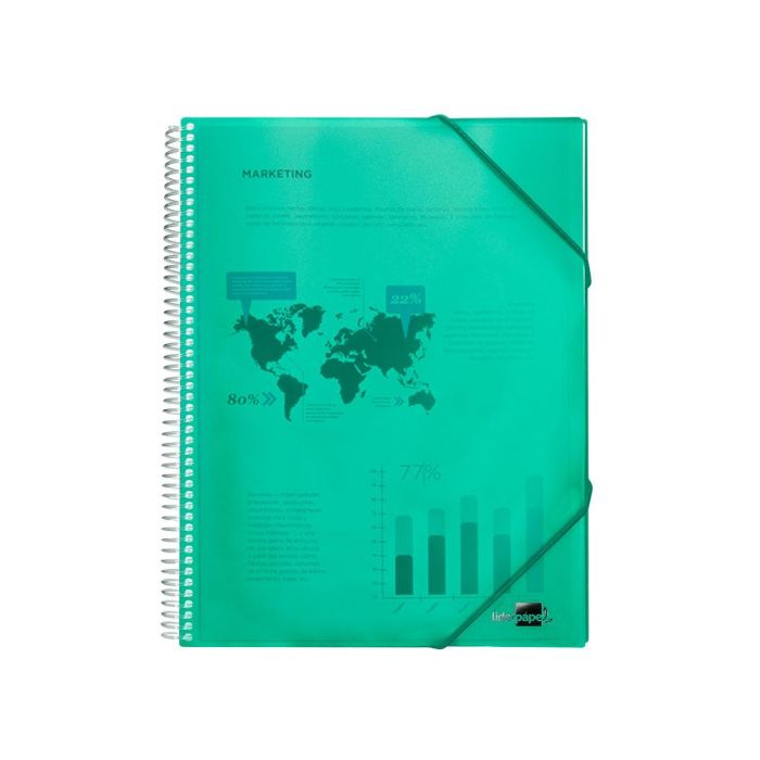 Carpeta Liderpapel Escaparate Con Espiral 80 Fundas Polipropileno Din A4 Verde 1 Carpeta Liderpapel Escaparate Con Espiral 80 Fundas Polipropileno Din A4 Verde 1