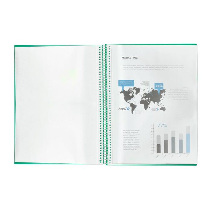 Carpeta Liderpapel Escaparate Con Espiral 80 Fundas Polipropileno Din A4 Verde 4 Carpeta Liderpapel Escaparate Con Espiral 80 Fundas Polipropileno Din A4 Verde 4