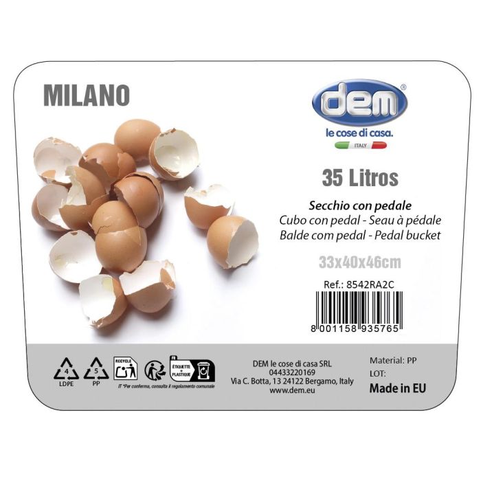 Cubo Con Pedal Milano 35L Colores (6 Unidades) 2 Cubo Con Pedal Milano 35L Colores (6 Unidades) 2