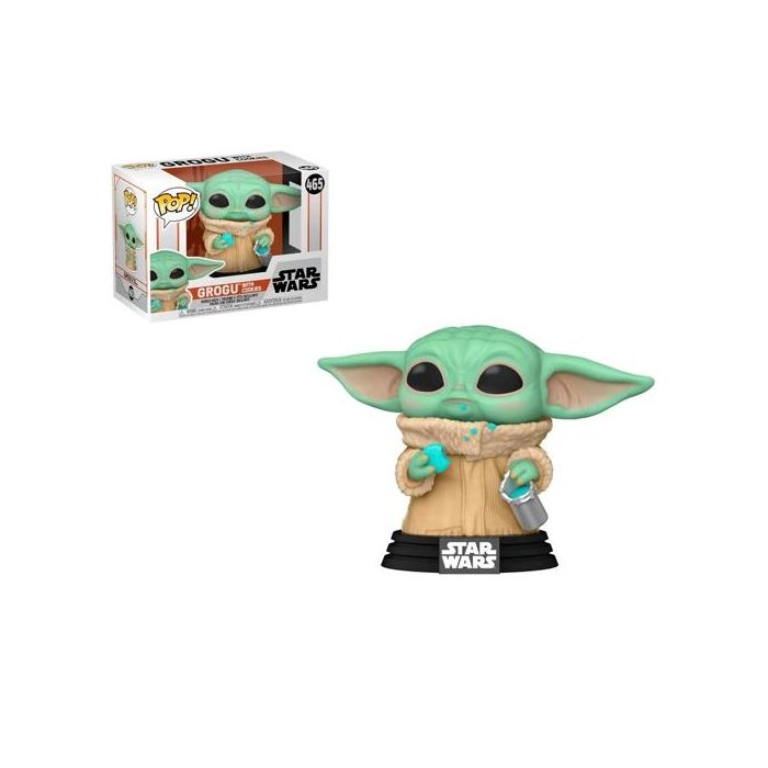 Funko Pop Star wars the mandalorian grogu baby yoda child con galleta nº 465 -caja original-