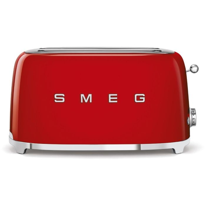 Smeg TSF02RDEU Tostadora de Pan para 4 Rebanadas, 2 Ranuras, Diseño Retro Estilo Años 50, Color Rojo