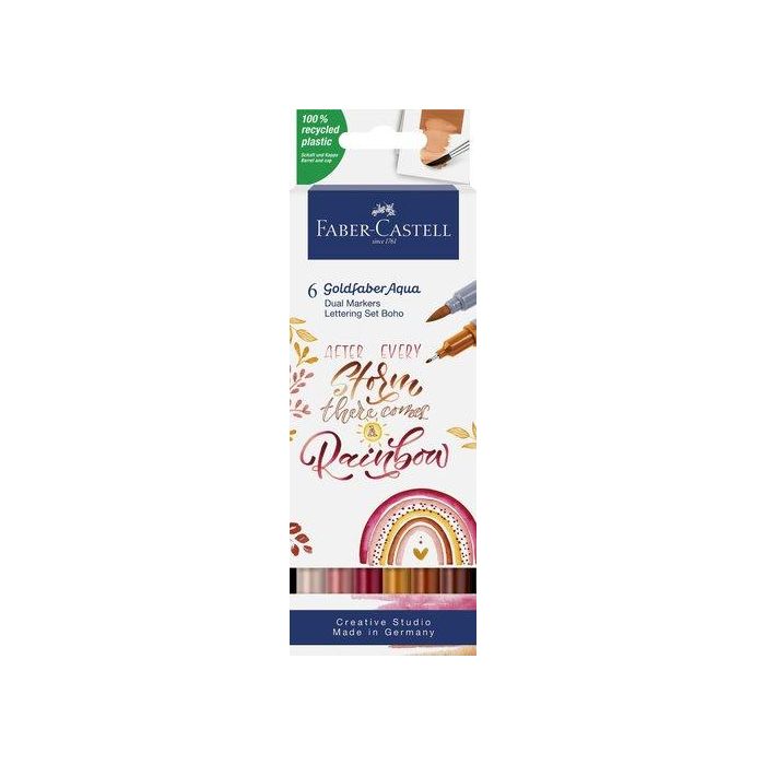 Rotuladores Acuarelables Faber-Castell Goldfaber Aqua Dual Markers Estuche De 6 Boho