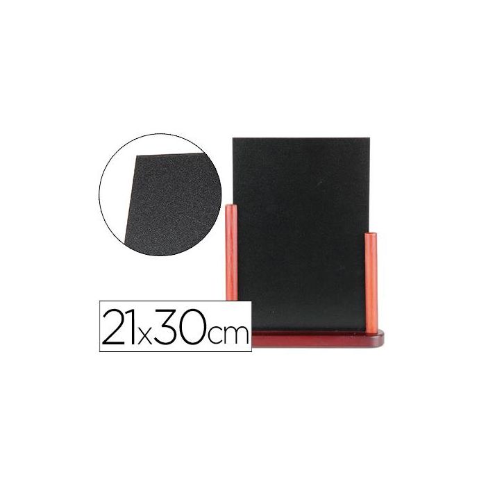 Pizarra Negra Liderpapel Doble Cara De Madera Con Superficie Para Rotuladores Tipo Tiza 21x30 cm