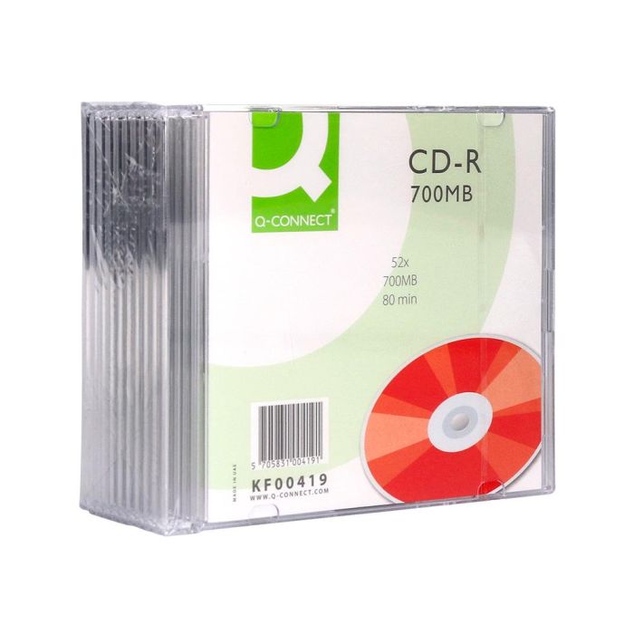 Cd-R Q-Connect Capacidad 700Mb Duracion 80Min Velocidad 52X Caja Slim 10 unidades