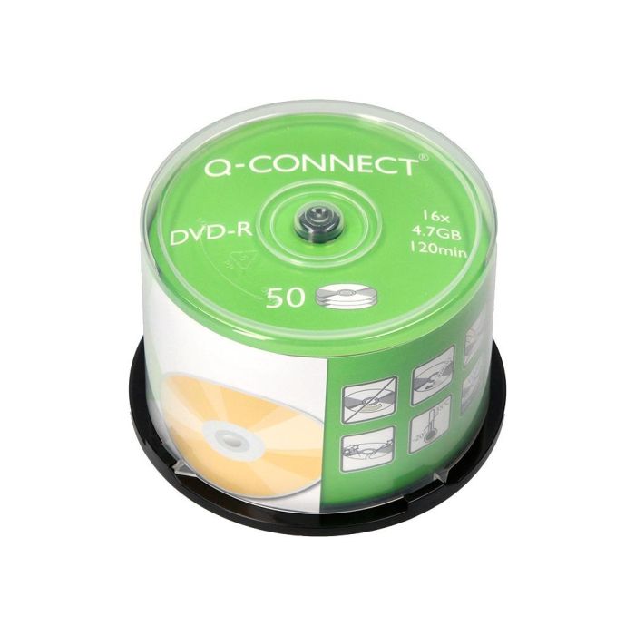 Dvd-R Q-Connect Capacidad 4,7 grb Duracion 120Min Velocidad 16X Bote De 50 Unidades