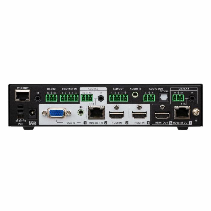 ATEN Switch de presentación True 4K 4 x 2 con escalador de vídeo, DSP y HDBaseT-Lite