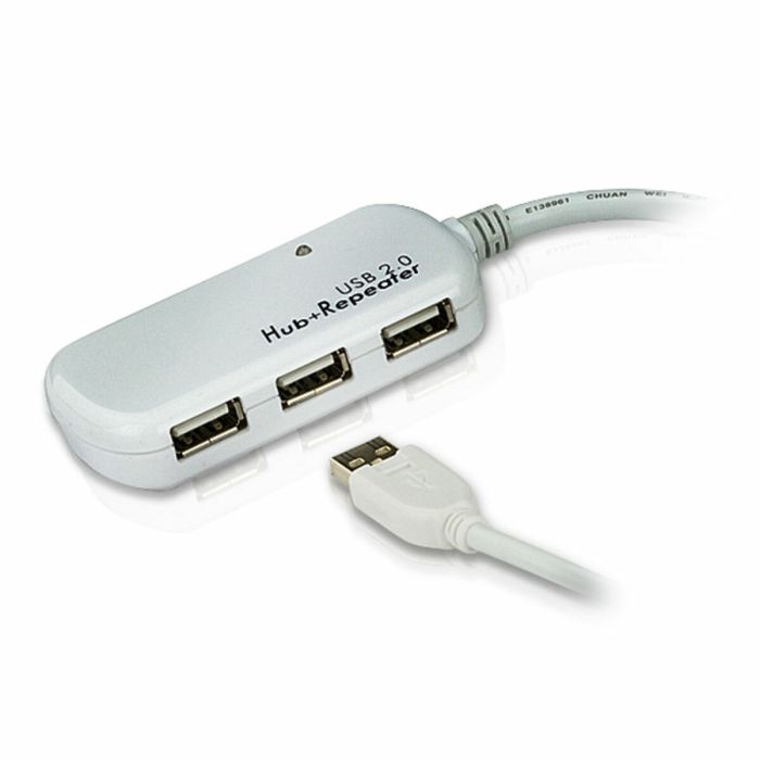 ATEN Cable extensor USB 2.0 de 12 m con hub de cuatro puertos (soporta conexión en cadena hasta 60 m)