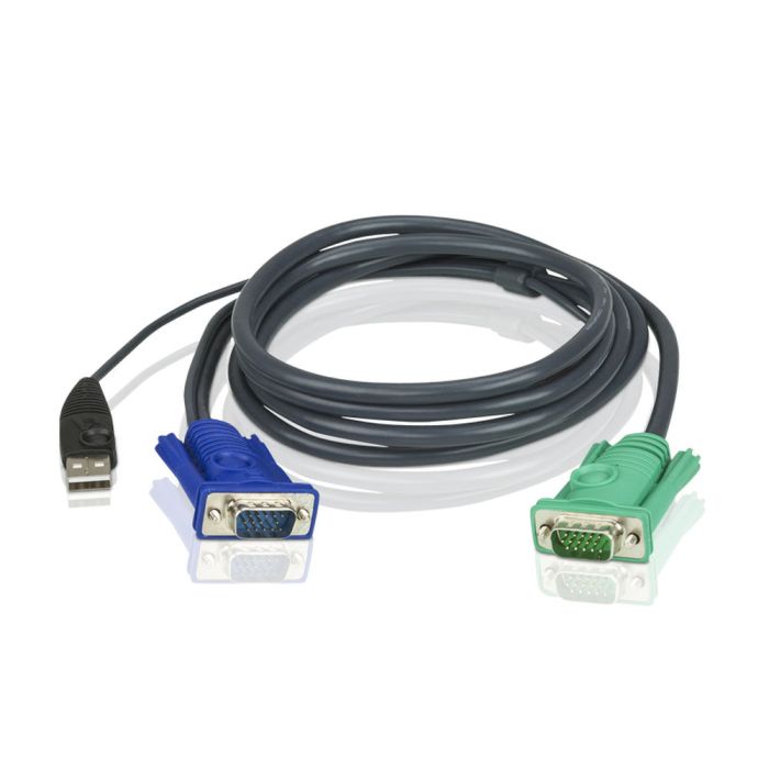 Aten 2L5203U cable para video, teclado y ratón (kvm) Negro 3 m