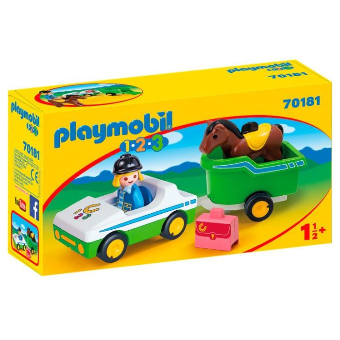 1.2.3.Coche Con Remolque De Caballo 70181 Playmobil