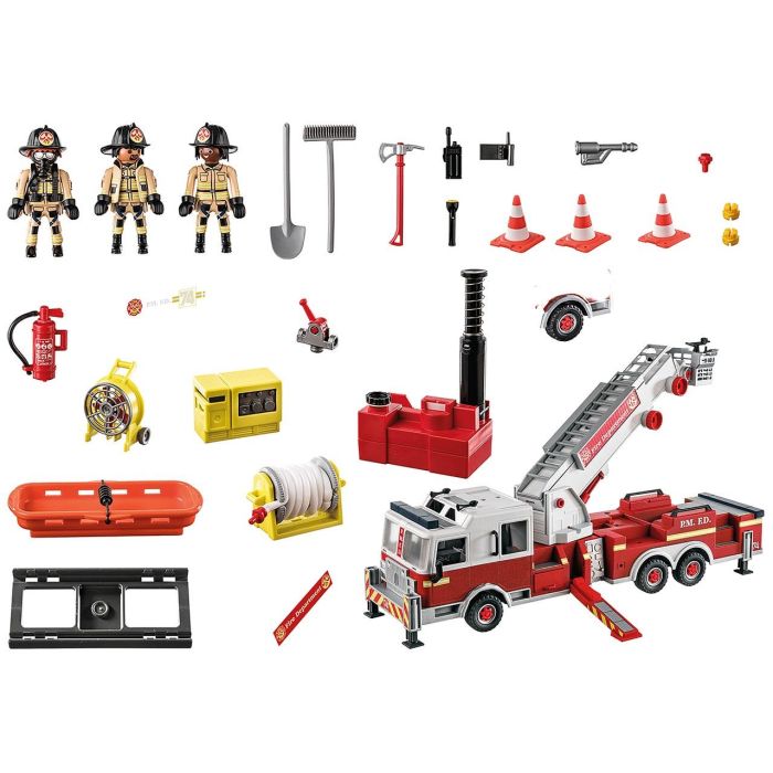 Playset de Vehículos Playmobil Fire Truck with Ladder 70935 113 Piezas 2