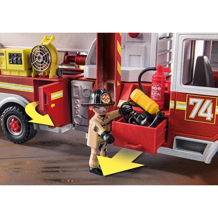 Playset de Vehículos Playmobil Fire Truck with Ladder 70935 113 Piezas 3