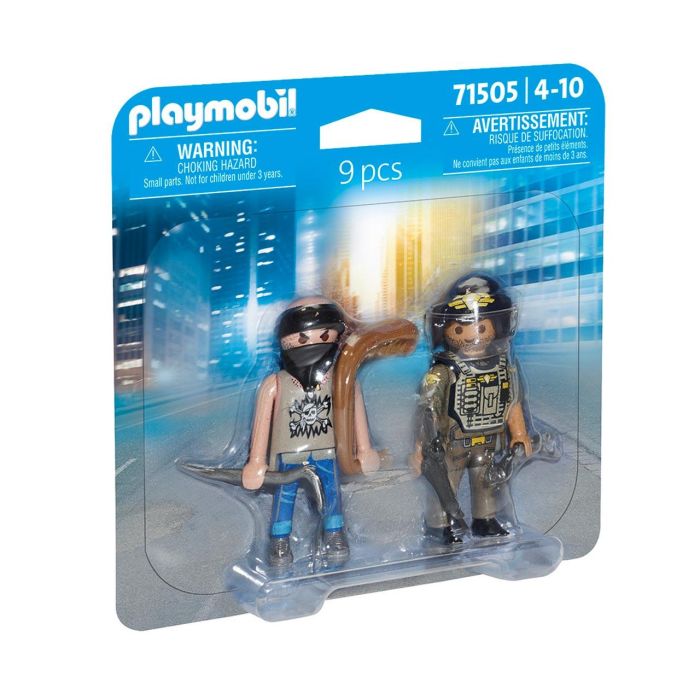 Figura policía con ladrón playmobil