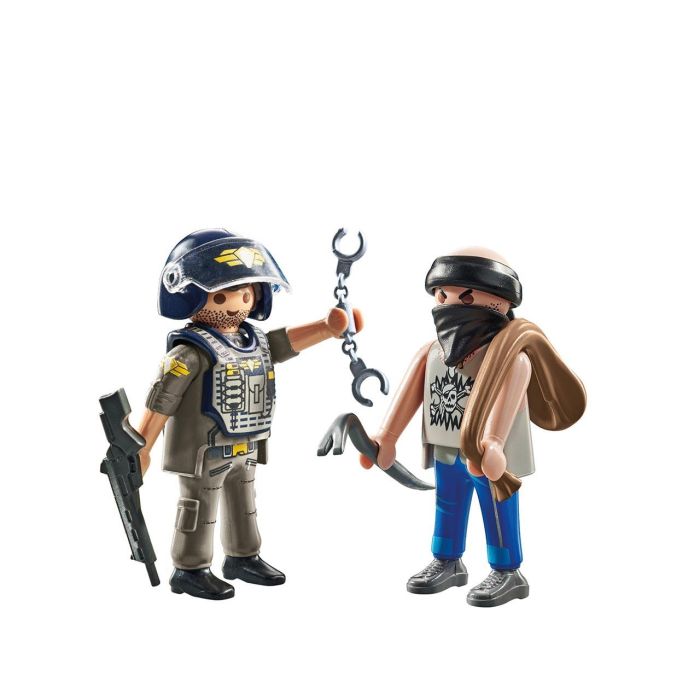 Playset Playmobil Policía Ladrón 9 Piezas 1