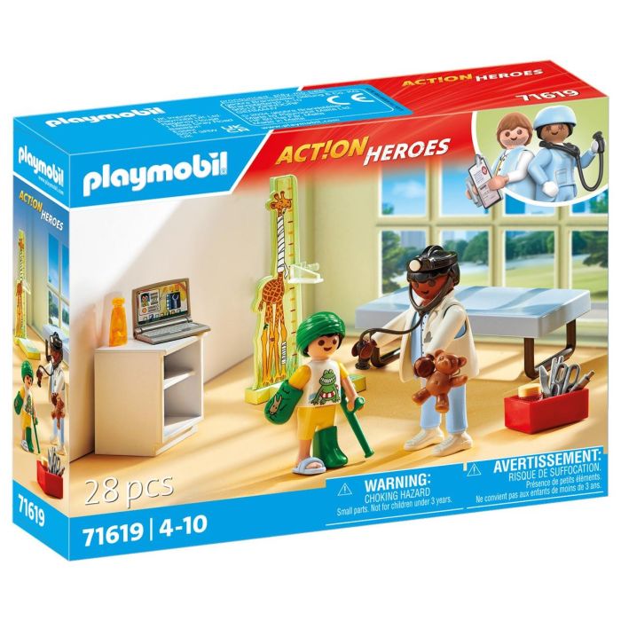 Pediatra Con Osito Peluche Action Heroes 71619 Playmobil