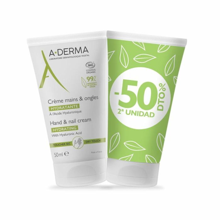 A-Derma Crema de Manos y Uñas Dermatológica Certificado Ecológico Hidratante Nutritiva Reparadora Pack Duplo 2x50ml A-Derma Crema de Manos y Uñas Dermatológica Certificado Ecológico Hidratante Nutritiva Reparadora Pack Duplo 2x50ml