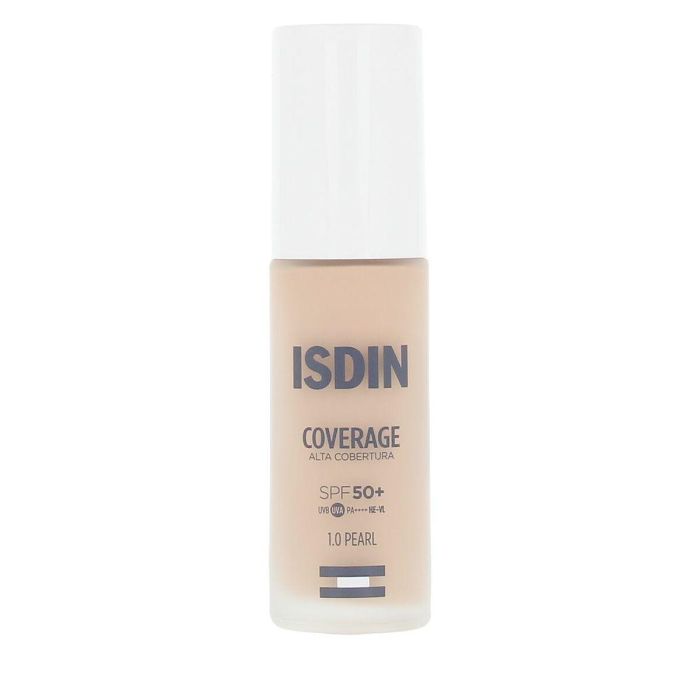 Base de Maquillaje Fluida Isdin COVERAGE Nº 1.0 Pearl Spf 50 30 g