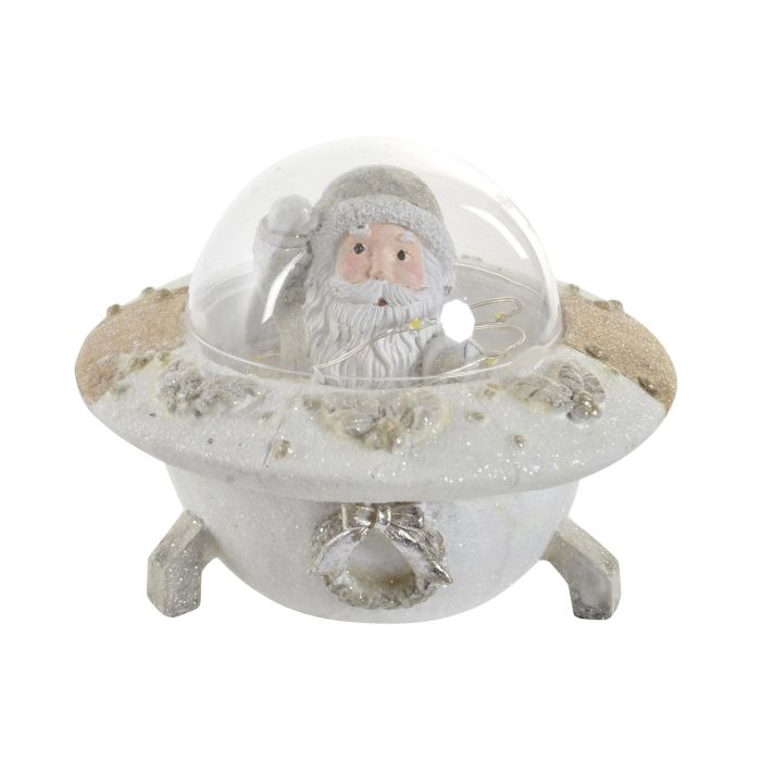 DKD Home Decor Figura Navidad Moderna Ovni de Resina con LED 10x12.5 cm incluye baterías LR1130