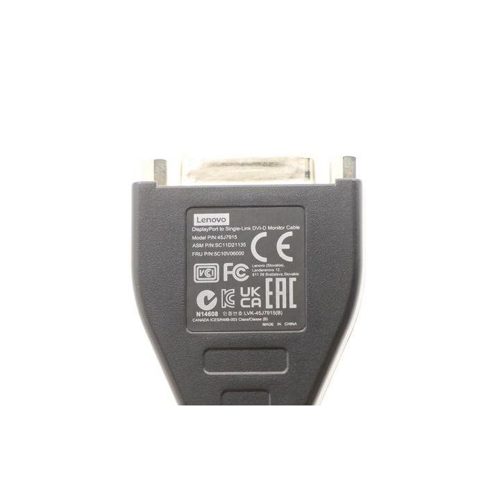 Lenovo DP to DVI dongle cable, converts DisplayPort signals to DVI, compatible with Lenovo desktops and notebooks. 1 Lenovo DP to DVI dongle cable, converts DisplayPort signals to DVI, compatible with Lenovo desktops and notebooks. 1