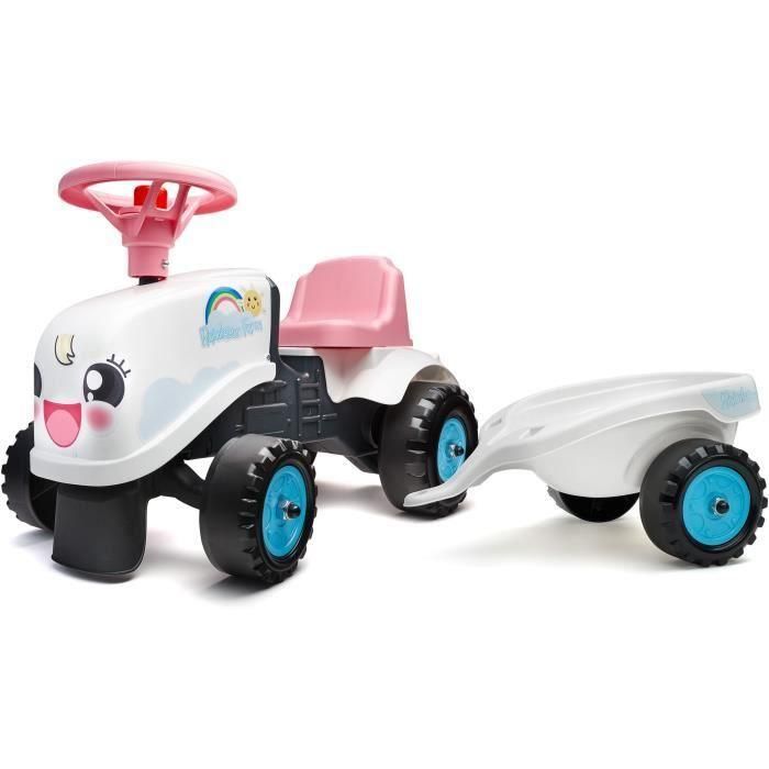 Falk Tractor Rainbow Farm con Remolque, Juguete Correpasillos Infantil para Niñas de 1 Año, Diseño Pastel, Fabricado en Francia 0 Falk Tractor Rainbow Farm con Remolque, Juguete Correpasillos Infantil para Niñas de 1 Año, Diseño Pastel, Fabricado en Francia 0