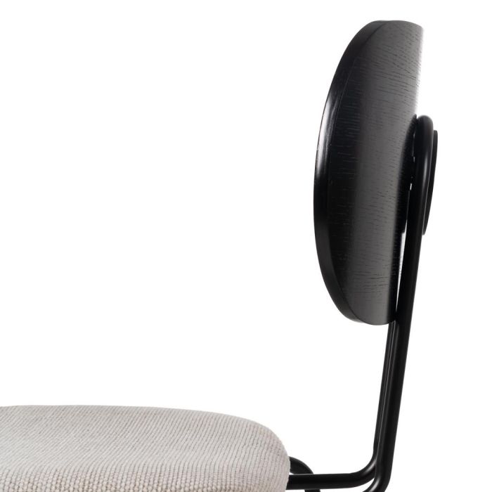 Silla Negro-Blanco Tejido-Metal Salón 48 X 55 X 82,50 cm