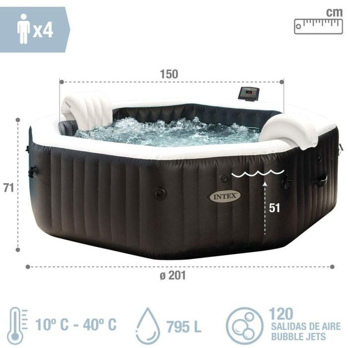 Jacuzzi purespa burbujas + jets deluxe octogonal 795 litros 3 Jacuzzi purespa burbujas + jets deluxe octogonal 795 litros 3