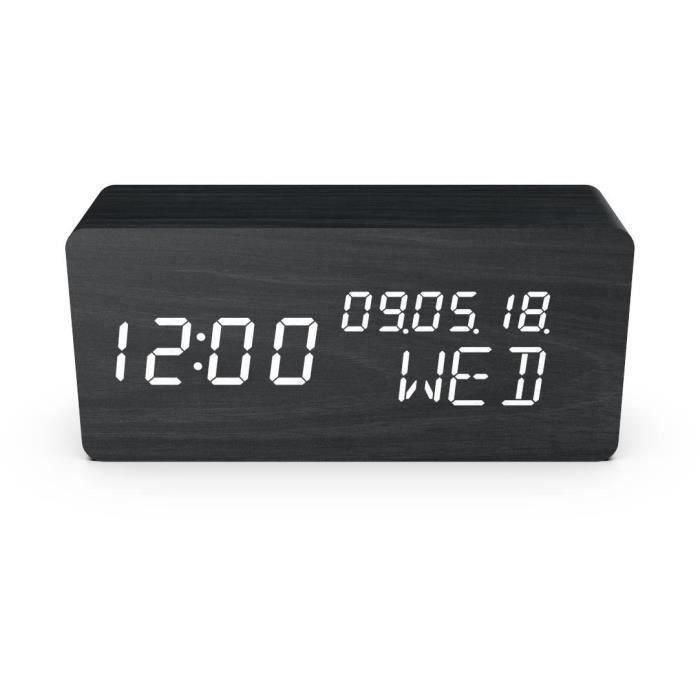 Evoom Despertador Multifunción 4 en 1 Reloj Termómetro Calendario Madera Negro Activación Sonido Táctil Pantalla Invisible Brillo Ajustable 1 Evoom Despertador Multifunción 4 en 1 Reloj Termómetro Calendario Madera Negro Activación Sonido Táctil Pantalla Invisible Brillo Ajustable 1