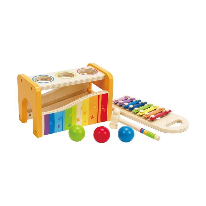 Banco de musica con xilofono de madera, dos modelos de juego (xilofono o golpeando las bolas) 24x15x13,5 cm 3 Banco de musica con xilofono de madera, dos modelos de juego (xilofono o golpeando las bolas) 24x15x13,5 cm 3