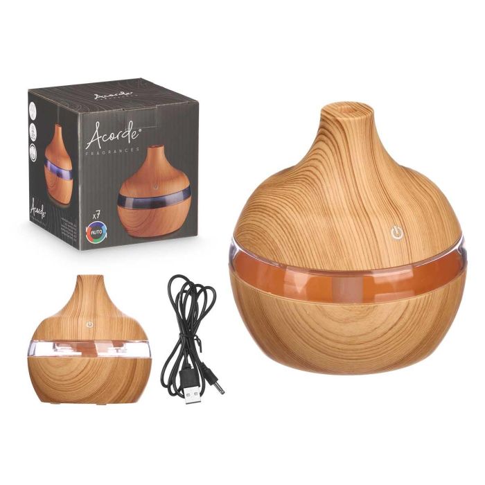 Arte Regal Humidificador Redondo con Acabado Madera, Fabricado en Plástico ABS, de 11x11.5x11 cm (12 Unidades)