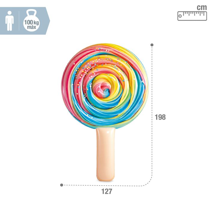 Colchoneta Hinchable Rainbow Lollipop Float 58754 Intex 4