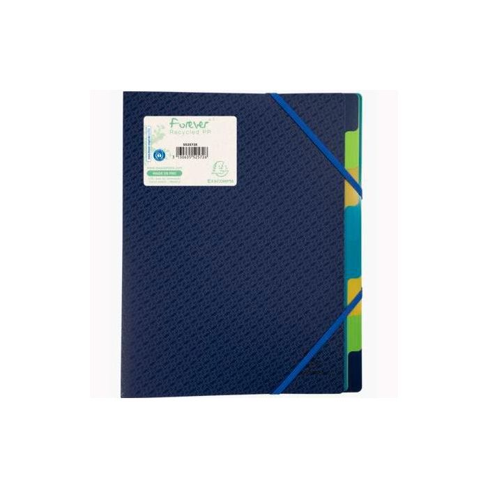 Exacompta Clasificador Forever 8 Compartimentos 3 Solapas A4 Polipropileno Azul