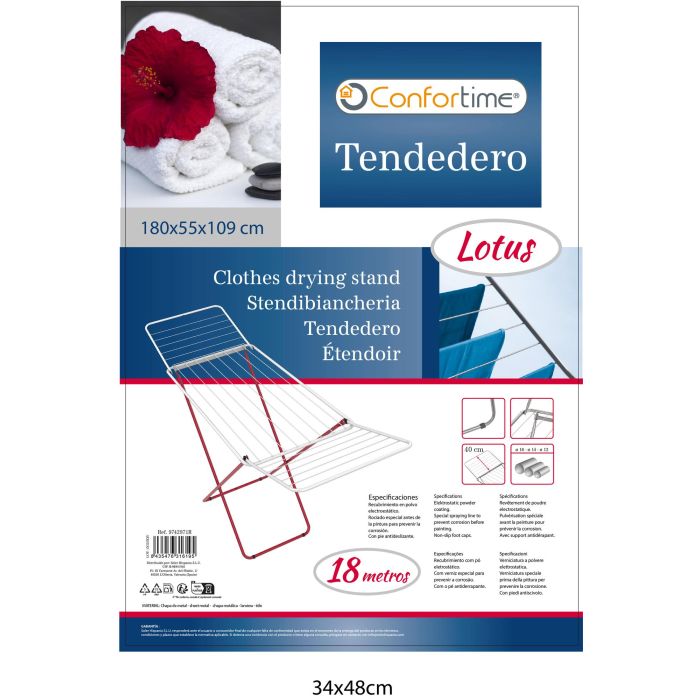 Tendedero 18M Metal Rojo/Blanco "Lotus" (6 Unidades) 1 Tendedero 18M Metal Rojo/Blanco "Lotus" (6 Unidades) 1