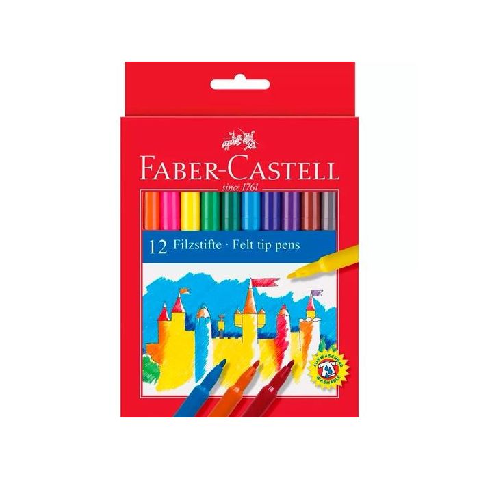 Faber castell estuche 12 rotuladores standard colores surtidos