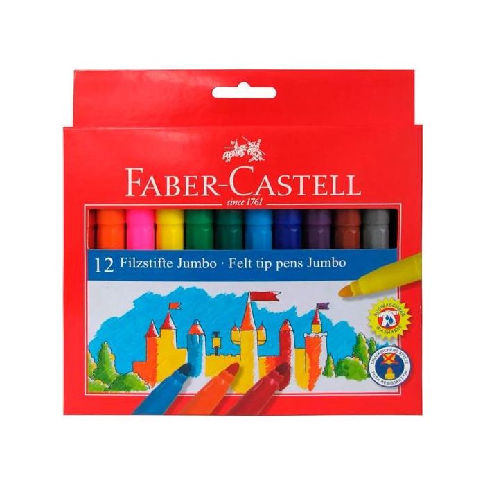 Faber castell estuche 12 rotuladores jumbo colores surtidos