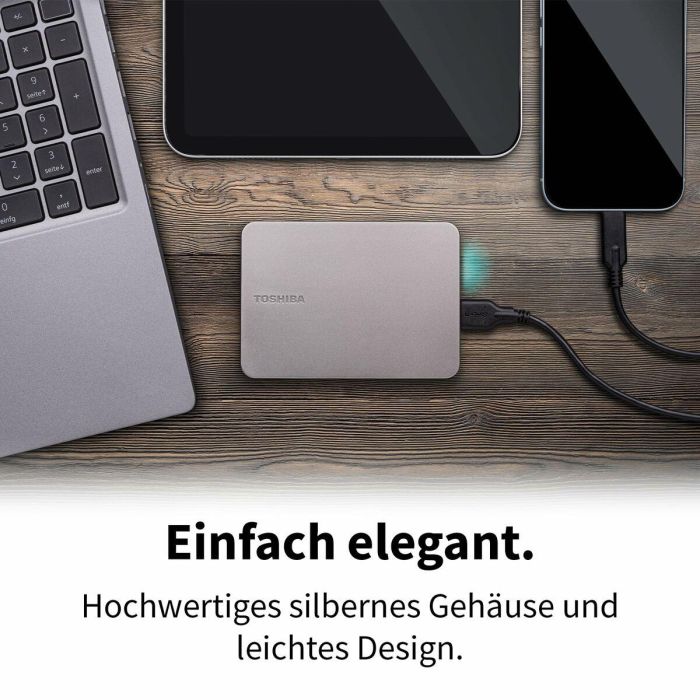 Disco Duro Externo Toshiba HDTX210ESCAA 1 TB HDD Plateado Magnética 2 Disco Duro Externo Toshiba HDTX210ESCAA 1 TB HDD Plateado Magnética 2