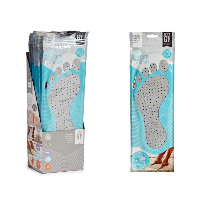 Plantillas Extra Fresh Arte Regal 11.5x0.5x36 cm, Gris/Negro (48 Unidades) 2 Plantillas Extra Fresh Arte Regal 11.5x0.5x36 cm, Gris/Negro (48 Unidades) 2