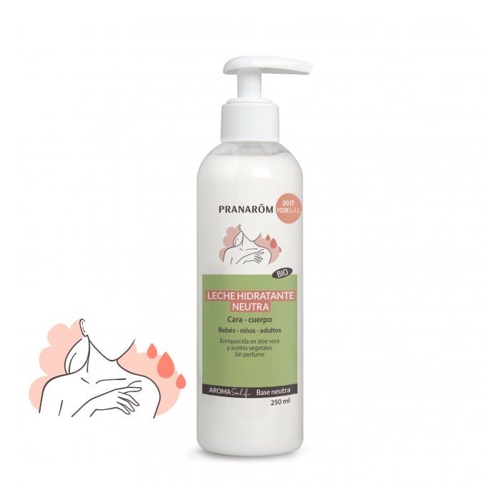 Pranarôm Leche Hidratante Neutra Bio 250ml Piel Suave y Flexible con Aloe Vera y Karité Certificado Ecogarantie