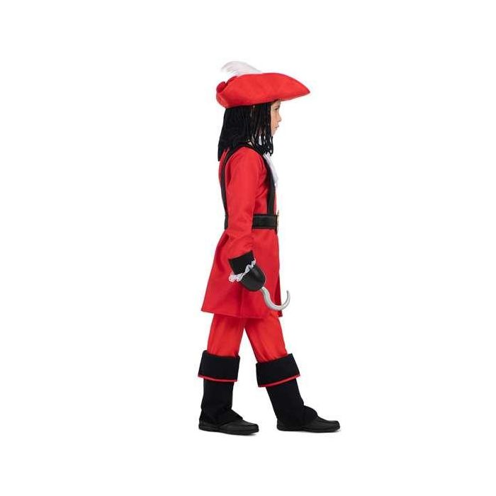 Disfraz garfio sombrero con peluca textil, chaqueta, cuello, garfio, pantalón, cinturón y polainas talla 7-9 y 2 Disfraz garfio sombrero con peluca textil, chaqueta, cuello, garfio, pantalón, cinturón y polainas talla 7-9 y 2