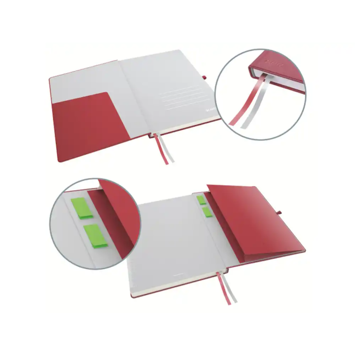 Leitz Cuaderno A4 Tapa Dura Encolado Completo 80 Hojas Cuadro 5 Mm Color Rojo 2