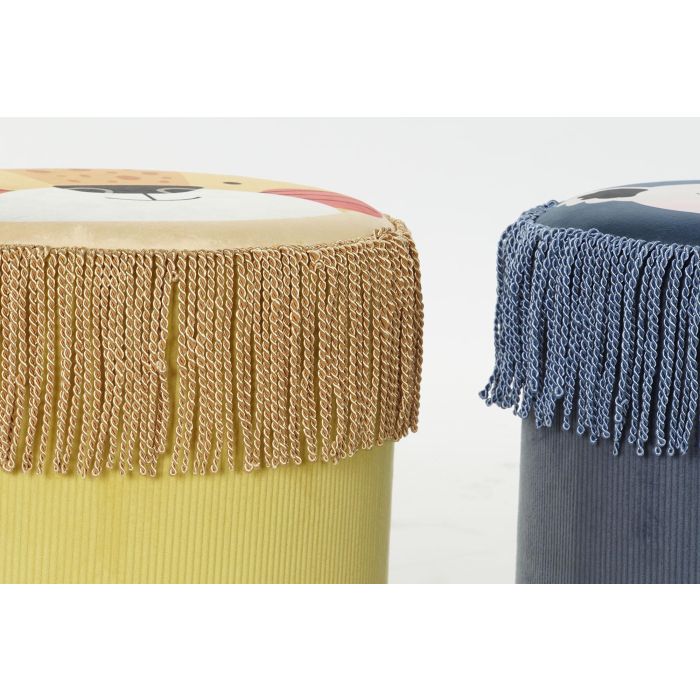Reposapies Kids DKD Home Decor Amarillo Azul 36 x 43 x 36 cm (2 Unidades) 3 Reposapies Kids DKD Home Decor Amarillo Azul 36 x 43 x 36 cm (2 Unidades) 3