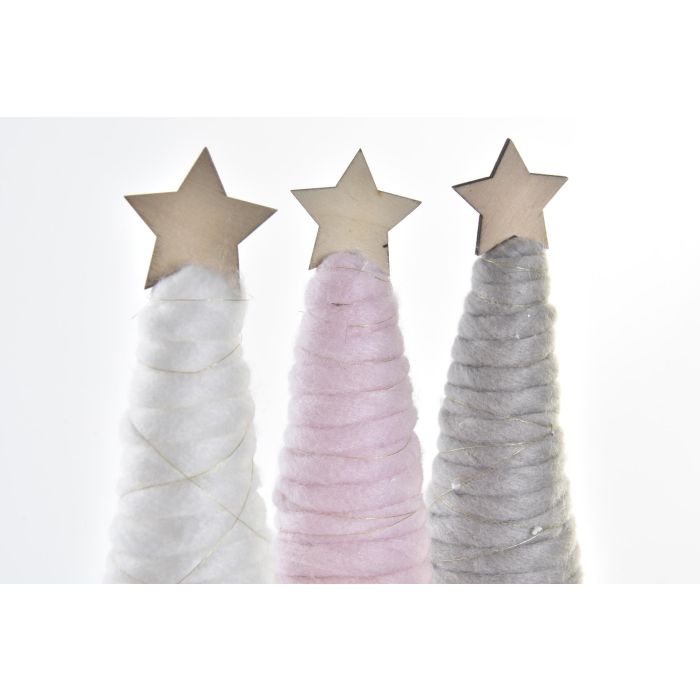DKD Home Decor Árbol Navidad Fantasía Rosa Gris 42 cm Alto Poliéster Abedul (6 Unidades Surtidas) 1 DKD Home Decor Árbol Navidad Fantasía Rosa Gris 42 cm Alto Poliéster Abedul (6 Unidades Surtidas) 1