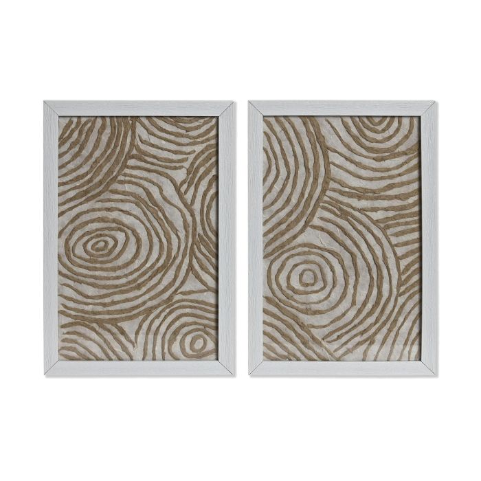DKD Home Decor Cuadro Moderno Natural Blanco 2 x 30 x 20 cm Set de 2 0 DKD Home Decor Cuadro Moderno Natural Blanco 2 x 30 x 20 cm Set de 2 0
