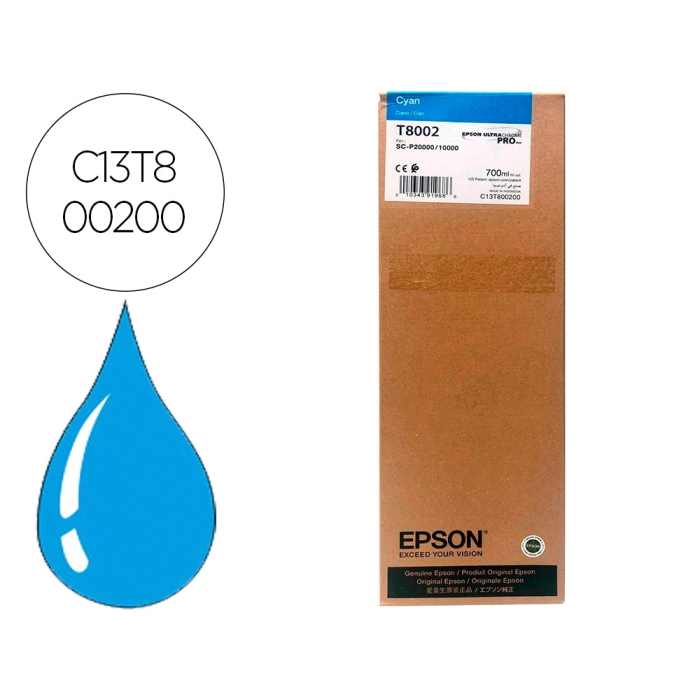 EPSON Singlepack Cyan T800200 UltraChrome PRO 700ml