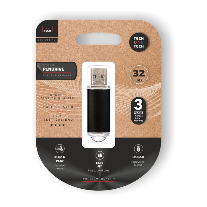 Memoria USB Tech One Tech TEC3008-32 Negro 32 GB