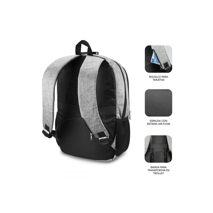 Mochila para Portátil y Tablet con Salida USB Subblim Mochila para Portátil Urban Lock Backpack 16" Grey 2