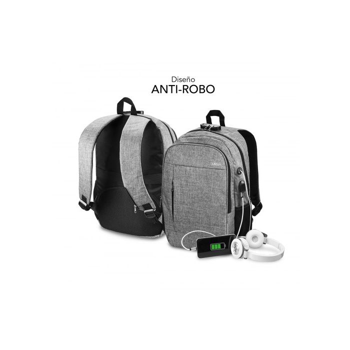 Mochila para Portátil y Tablet con Salida USB Subblim Mochila para Portátil Urban Lock Backpack 16" Grey 4