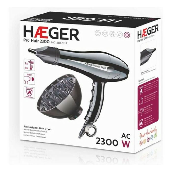 Secador de Pelo Haeger HD-230.011B 2300 W Negro 1