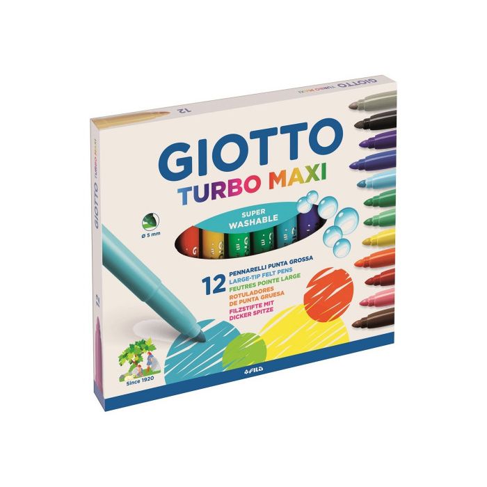 Giotto Rotuladores de colores turbo maxi estuche de 12
