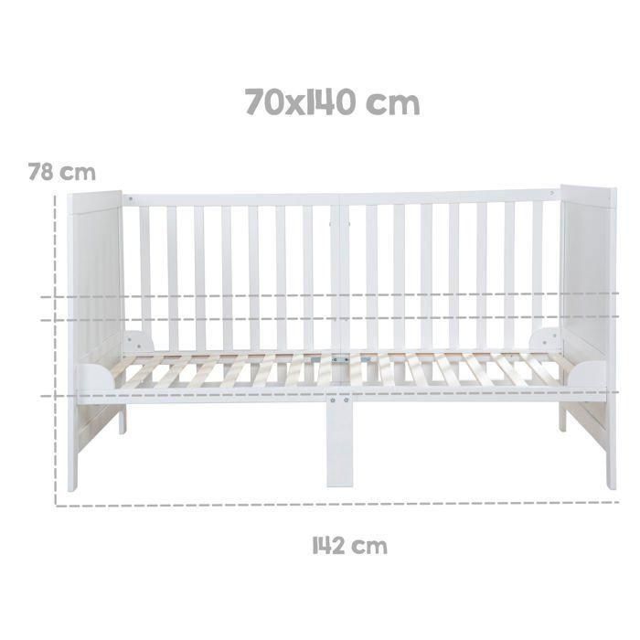 Cuna convertible para bebé - 70 x 140 cm - ROBA - EASY SLEEP - Lacada en blanco 5 Cuna convertible para bebé - 70 x 140 cm - ROBA - EASY SLEEP - Lacada en blanco 5